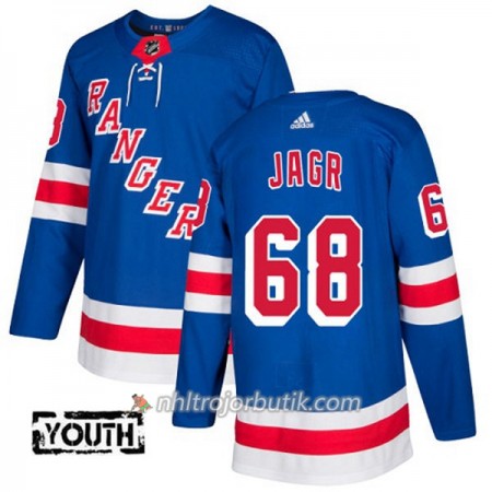 Barn Ishockey New York Rangers Tröja Jaromir Jagr 68 Adidas 2017-2018 Blå Authentic